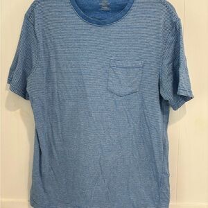 Casual Blue Striped Tee for Men